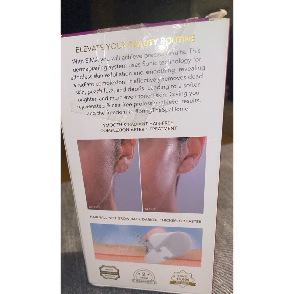 SIMA Rechargeable Dermaplane Razor – Painless 2-in-1 Exfoliation & Hair Removal - Picture 3 of 3